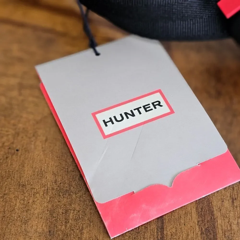 Hunter Black Waist Bag Fanny Pack Black Red Logo Double Zipper Mesh Compartment